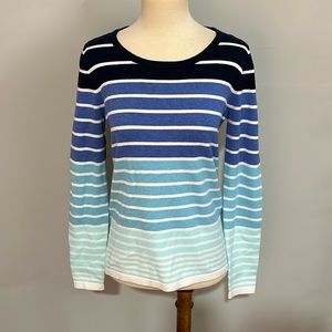 J. McLaughlin blue striped sweater top women’s sz XS